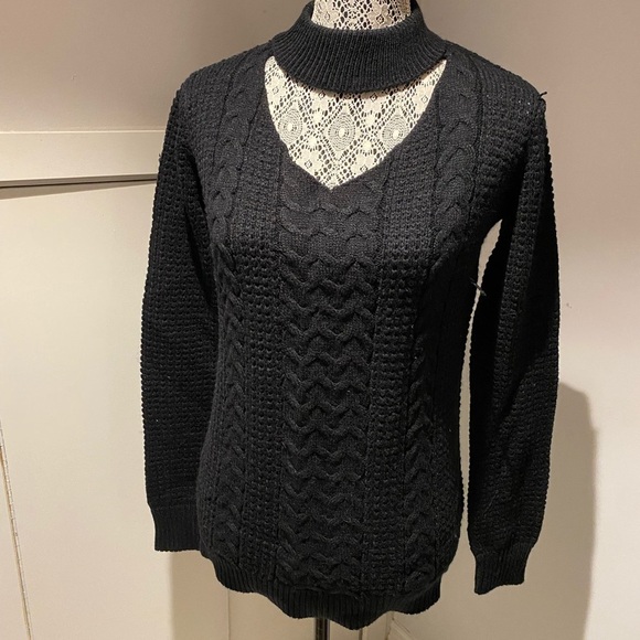 Holt Renfrew cutout sweater turtleneck worn once S - Picture 1 of 4